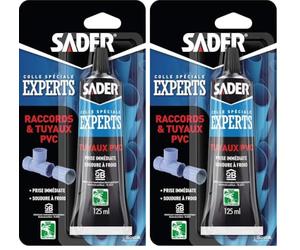 Sader Colle Tuyaux PVC Tube de Blister, Opaque,125 ml (Lot de 2)
