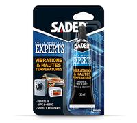 Sader Colle Vibrations et Hautes Températures - Colle Souple Extra Forte - Colle Hautes Températures Four - Idéale pour Éléctroménager, Automobile et Joints - Transparente - Tube de 55 ml 14 cm x 5 cm