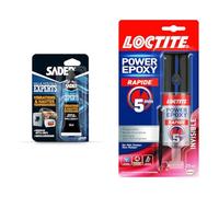 Sader Colle Vibrations et Hautes Températures - Colle Souple Extra Forte - Colle & Loctite Colle Power Epoxy Rapide 5 Minutes 25 ml, Colle epoxy réajustable, colle forte résistante avec seringue