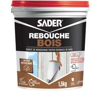 Sader Enduit de rebouchage bois – Intérieur et extérieur – Sans solvant – 1,5 kg