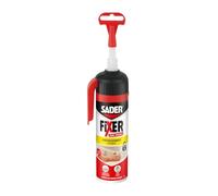 SADER FIXER Sans Percer Aménagement Intérieur - Mastic Colle Acrylique, Prise Rapide, Maintien Puissant, Comble les Irrégularités jusqu’à 5 mm, Peut se Peindre, Beige, Gâchette 130g