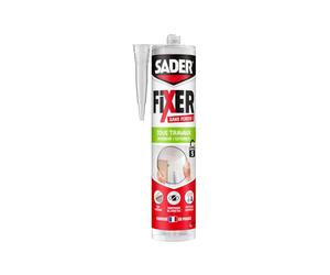 SADER FIXER Sans Percer Tous Travaux Intérieur/Extérieur Transparent | Mastic Colle Hybride - Collage Puissant - Tous Matériaux - Peut se Peindre - Cartouche 300g