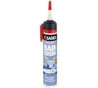 Sader Mastic d'Etanchéité Bain et Cuisine - Facile à Lisser - Jointe Tous Matériaux - Traité Anti-Moisissures - Gâchette Prête A l'Emploi - Transparent - 200 ml