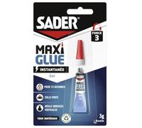 Sader Maxiglue Gel - Super Glue Universelle - Tous Matériaux - Colle de Réparation à Prise Rapide - Colle Extra Forte - Transparente - Tube de 3 g