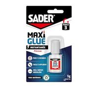 Sader Maxiglue Pinceau - Flacon de 5 g | Super Glue Universelle - Tous Matériaux - Colle de Réparation à Prise Rapide - Colle Extra Forte - Transparente