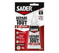 Sader Répare Tout Extrême Clic - Tube de 30 g (avec fermeture clic) | Colle Extra Forte Tous Matériaux - Intérieur/Extérieur - Colle de Réparation/Bricolage - Sans odeur et Sans Solvant
