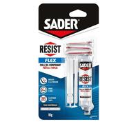 Sader Colle bi-composants Resist Flex – Réparation tout support, translucide, 1 seringue 10 g
