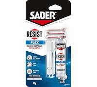 Sader Colle bi-composants Resist Flex – Réparation tout support, translucide, 1 seringue 10 g