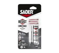 Sader Colle bi-composants Resist Metal - Tous métaux, Int./Ext., Gris - 1 seringue 10 g
