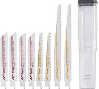 kwb Jeu de 8 lames de scie sabre pour le bois et le métal - Avec boîte de rangement - Convient aux queues de renard électriques