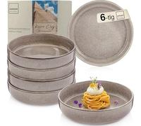 Sänger Kairo Clay - Lot de 6 bols à pâtes en grès - Passe au lave-vaisselle et au micro-ondes - Résistant aux rayures - Grand bol multifonction - Gris - 800 ml - Collection Value