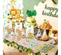 safari jungle cadeaux anniversaire enfants animaux sacs fête cadeaux | safari jungle cadeaux anniversaire enfants animaux sacs fête cadeaux invités stickers bracelet réglable porte clés garçons