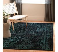 SAFAVIEH Adirondack Tapis 122 x 183 cm, Noir & Sarcelle | Transitionnel Design, Mélange Synthétique Entretien Facile, Idéal pour Salon, Chambre, Bureau