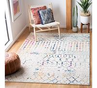 Safavieh Boho Chic TUL270 Tapis d'intérieur rectangulaire tissé Ivoire/Bleu 122 x 183 cm pour Salon, Chambre à Coucher ou Tout Espace intérieur