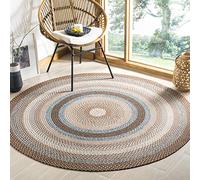 SAFAVIEH Contemporain Intérieur - Réversible - Braided Collection, Poils Moyens, Rouille et Multi, 183 X 183 cm