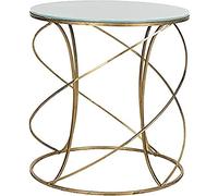 Safavieh EAF2535A Royle Table d'Appoint Métal Or/Verre Blanc 50 x 50 x 53,84 cm