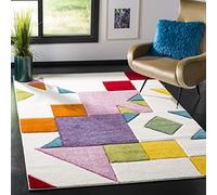 SAFAVIEH HLW702 Tapis d'intérieur Moderne tissé rectangulaire Collection Hollywood Ivoire/Rose 79 x 152 cm