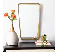 SAFAVIEH Miroir Mural Suspendu Décoratif pour Le Salon, La Chambre à Coucher, Le Couloir, Laiton Brossé, 86,36 x 58,42 x 7,62