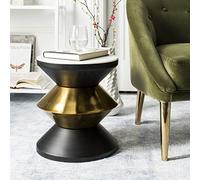 SAFAVIEH Table d'appoint en métal et Pierre 36 x 36 x 40,64 cm