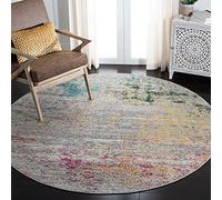 Safavieh Tapis Boho pour Salon, Salle à Manger, Chambre à Coucher - Madison Collection, Tapis à Poil Court, Gris et Or, 160 x 160 cm