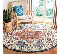 SAFAVIEH Tapis Boho pour Salon, Salle à Manger, Chambre à Coucher - Madison Collection, Tapis à Poil Court, Fuchsia et Sarcelle, 66 x 122 cm