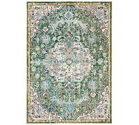 SAFAVIEH Tapis Boho pour Salon, Salle à Manger, Chambre à Coucher - Madison Collection, Tapis à Poil Court, Vert et Turquoise, 67 X 122 cm