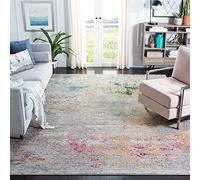 SAFAVIEH Tapis Boho pour Salon, Salle à Manger, Chambre à Coucher - Madison Collection, Tapis à Poil Court, Gris et Or, 91 X 152 cm