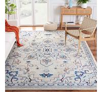 Safavieh Tapis Boho pour Salon, Salle à Manger, Chambre à Coucher - Madison Collection, Tapis à Poil Court, Ivoire et Bleu Clair, 160 x 160 cm