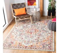 SAFAVIEH Tapis Boho pour Salon, Salle à Manger, Chambre à Coucher - Madison Collection, Tapis à Poil Court, Beige et Orange, 160 X 230 cm