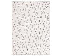 Safavieh Tapis Boho pour Salon, Salle à Manger, Chambre à Coucher - Melody Collection, Tapis à Poil Court, Ivoire et Noir, 91 x 152 cm