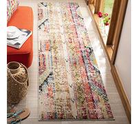 SAFAVIEH Tapis Boho pour Salon, Salle à Manger, Chambre à Coucher - Monaco Collection, Tapis à Poil Court, Multi, 76 X 183 cm