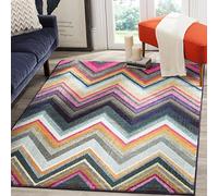 SAFAVIEH Tapis Boho pour Salon, Salle à Manger, Chambre à Coucher - Monaco Collection, Tapis à Poil Court, Multi, 91 X 152 cm