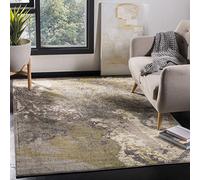 SAFAVIEH Tapis Boho Pour Salon, Salle à manger, Chambre à coucher - Monaco Collection, Tapis à poil court, Ivoire et Gris, 122 X 170 cm