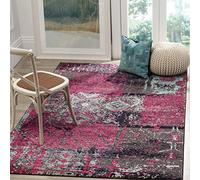 SAFAVIEH Tapis Boho Pour Salon, Salle à manger, Chambre à coucher - Monaco Collection, Tapis à poil court, Rose et Multi, 122 X 170 cm