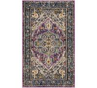 SAFAVIEH Tapis Boho Pour Salon, Salle à manger, Chambre à coucher - Monaco Collection, Tapis à poil court, Violet et bleu clair, 91 X 152 cm