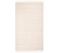SAFAVIEH Tapis Boho pour Salon, Salle à Manger, Chambre à Coucher - Natura Collection, Tapis à Poil Court, Ivoire, 76 X 122 cm
