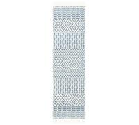 SAFAVIEH Tapis Boho pour Salon, Salle à Manger, Chambre à Coucher - Natura Collection, Tapis à Poil Court, Ivoire et Bleu, 69 X 244 cm
