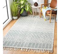 SAFAVIEH Tapis Boho pour Salon, Salle à Manger, Chambre à Coucher - Natura Collection, Tapis à Poil Court, Vert, 122 X 183 cm
