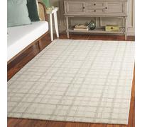 SAFAVIEH Tapis Contemporain pour Salon, Salle à Manger, Chambre à Coucher - Abstract Collection, Tapis à Poil Court, Sage et Ivoire, 183 X 274 cm