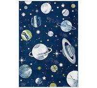 SAFAVIEH Tapis Contemporain pour Salon, Salle à Manger, Chambre à Coucher - Carousel Kids Collection, Tapis à Poil Court, Bleu Marine et Gris, 60 x 90 cm
