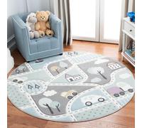 Safavieh Tapis Contemporain pour Salon, Salle à Manger, Chambre à Coucher - Carousel Kids Collection, Tapis à Poil Court, Multicolore, 160 x 160 cm