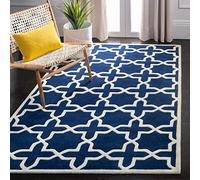 SAFAVIEH Tapis Contemporain Pour Salon, Salle à manger, Chambre à coucher - Chatham Collection, Tapis à poil court, Bleu foncé et ivoire, 183 X 274 cm