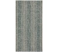 SAFAVIEH Tapis Contemporain Pour Salon, Salle à manger, Chambre à coucher - Courtyard Collection, Tapis à poil court, Gris Clair et Sarcelle, 79 X 152 cm