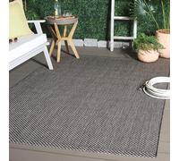 SAFAVIEH Tapis Contemporain Pour Salon, Salle à manger, Chambre à coucher - Courtyard Collection, Tapis à poil court, Noir et beige, 160 X 231 cm