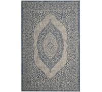 SAFAVIEH Tapis Contemporain Pour Salon, Salle à manger, Chambre à coucher - Courtyard Collection, Tapis à poil court, Gris clair et bleu, 79 X 152 cm
