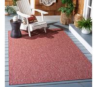 SAFAVIEH Tapis Contemporain Pour Salon, Salle à manger, Chambre à coucher - Courtyard Collection, Tapis à poil court, Rouge et Rouge, 79 X 152 cm