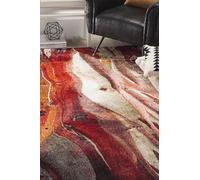 Safavieh Tapis Contemporain pour Salon, Salle à Manger, Chambre à Coucher - Glacier Collection, Tapis à Poil Court, Rouge et Multi, 160 X 229 cm
