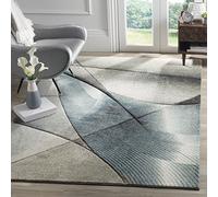 Safavieh Tapis Contemporain pour Salon, Salle à Manger, Chambre à Coucher - Hollywood Collection, Tapis à Poil Court, Gris et Sarcelle, 122 X 183 cm