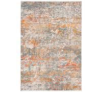 Safavieh Tapis Contemporain pour Salon, Salle à Manger, Chambre à Coucher - Madison Collection, Tapis à Poil Court, Gris et Orange, 61 X 91 cm