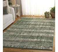 SAFAVIEH Tapis Contemporain pour Salon, Salle à Manger, Chambre à Coucher - Prestige Collection, Poils Courts, Ivoire et Vert, 122 X 183 cm